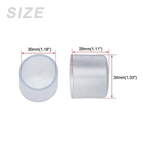 METALLIXITY Chair Leg End Cover (30mm Dia) 12Pcs, PVC Furniture Feet Caps Floor Protector - for Sofa Table Patio Chairs Clear - Image 2