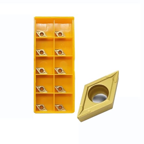 Image of 50pcs DCMT21.51 DCMT070204 Carbide Inserts Lathe Turning Inserts Turning Tool Multilayer Coated CNC Lathe Inserts for SDJCR Lathe Turning Tool Holder Replacement Insert