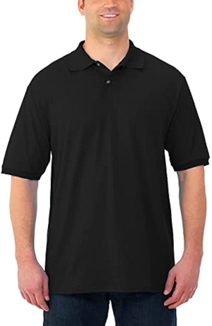 Jerzees Men's Short Sleeve Polo Shirts, SpotShield Stain Resistant, Sizes S-5X