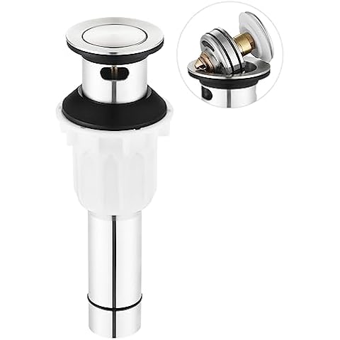 PARLOS Pop up Sink Drain Stopper with Hair Catcher Strainer & Overflow for Bathroom Sink Vessel, Brushed Nickel, 2100602 Cover