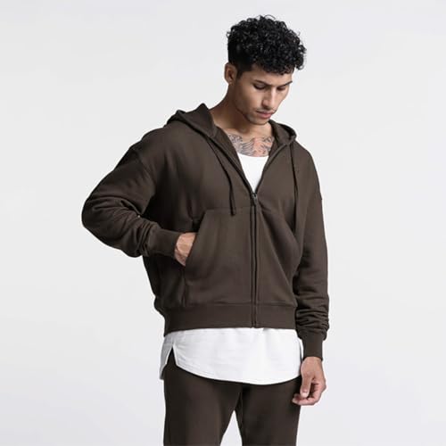 Men’s Hoodie Sweatshirt Casual Long Sleeve Zipper Cardigan with Drawstring Athletic Gym Hooded Pullover for Men2