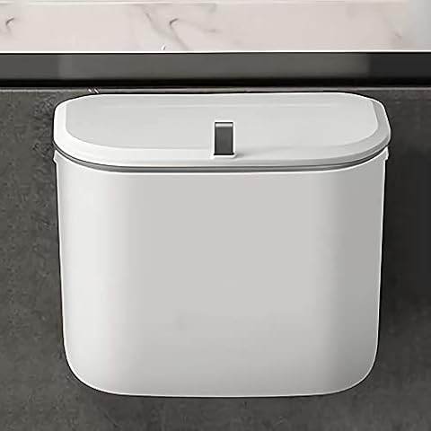 7L Kitchen Hanging Trash Can, Small Collapsible Garbage Bin Under Sink, Wall Mounted Folding Waste Bin for Cupboard, Bathroom, Bedroom, Office Cover