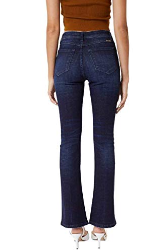 Kancan Women's Petite High Rise Button Fly Flare Jeans - KC73484
