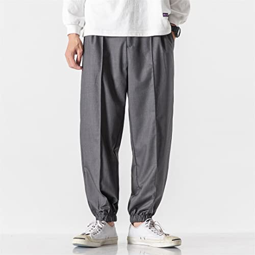 Alloaone Men Khaki Harem Pants Joggers Pants Male Soild Color Sweatpants Hip Hop Streetwear Trousers4