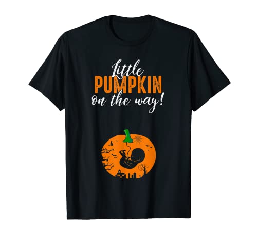 Divertido disfraz de Halloween para embarazadas Little Pumpkin en el camino Camiseta