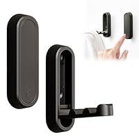 UDEE Folding Wall Hooks, Heavy Duty Foldable Coat Hooks for Hanging Towels, Hats, Bags, Keys, Clothes, Space-Saving Wall Mounted Hooks for Bathroom, Entryway, Closet (2 Pcs) -Black