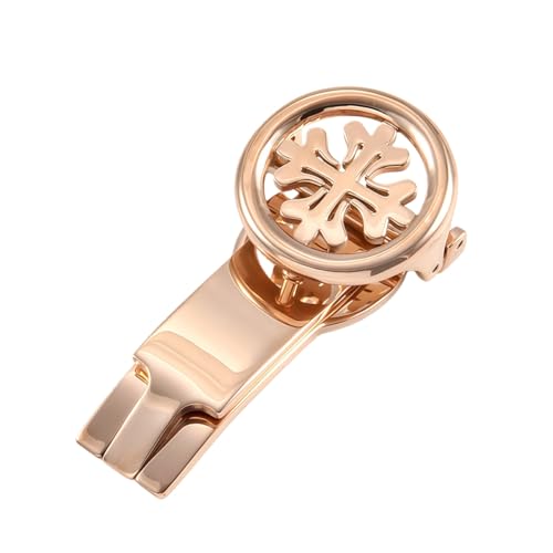 ROUREOX Cierre Mariposa Cruz Hebilla Desplegable Acero Inoxidable Recambios Correa Reloj Retro para Patek Philippe-Oro Rosa 18mm ROUREOX Cierre Mariposa Cruz Hebilla Desplegable Acero Inoxidable Recambios Correa Reloj Retro para Patek Philippe-Oro Rosa 18mm