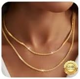 Gold/Silver Necklace for Women,Layered Gold Plated Chain Necklace Set Non Tarnish,Gold Layering Stacked Simple Everyday Waterproof Necklaces Jewelry