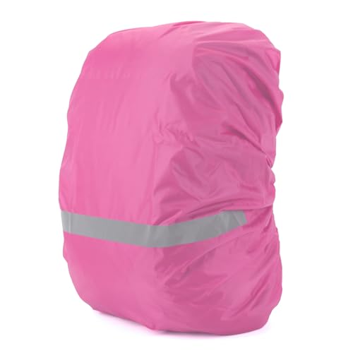 Waterproof Backpack Rain Cover with Reflective Strip, Safety Rain and Dust Protection, (pink, M)