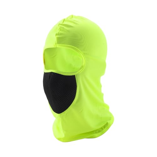 Hihaha Malla Máscaras Cara Máscara Poliéster Cara Cubre Solar Protección Transpirable Fluorescente Verde 1 pc