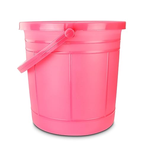 Image of Nayasa Frosty Deluxe Plastic Water Bucket 22L | Bathroom Water Storage Bucket | Lightweight Yet Strong and Rigid | No. 22 Medium | Pink