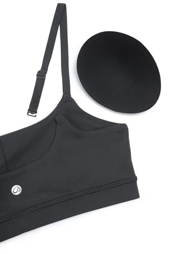 Image of CRZ YOGA Butterluxe Scoop Neck Sports Bras | Light Support, Removable Pads, Yoga, Extremely Soft, U Back, Adjustable Spaghetti Straps, for Women