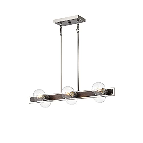 Edvivi Linear Kitchen Island Pendant Chandelier, 6 Lights Industrial Lighting