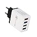 Produktbild NXACETN Travel Power Adapter Tragbar 4 USB-Anschlüsse QC 3.0 Schnelllade-Ladegerät Schwarz *EU Plug