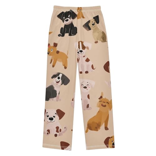 ZZXXB Dalmatian Dog Dachshund Boys Long Pants Soft Trousers Elastic Waist Kids Lounge Bottoms with Pockets S-XL