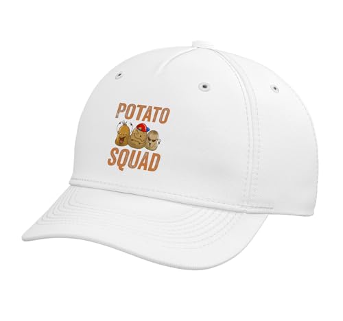 Funny Potato Costume for Men Women Kids Adult Potato Novelty Adjustable Printed Baseball Hat, White