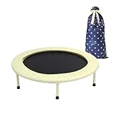[MRG/ラッピング可] トランポリン 92cm 室内用 ゴム 耐荷重115kg【それって！？実際どうなの課で紹介】 折りたたみ 家庭用 金属スプリングを使用しない 安全・静音設計(クリーム:スターネイビーラッピング付き)