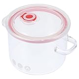 HEALEEP Olla de Vidrio Borosilicato 1500 Ml con Doble Asa, Resistente al Calor, Transparente para Sopa Casera y Fideos Instantáneos, Utensilios de Cocina Doméstica para Estufa y Guisos