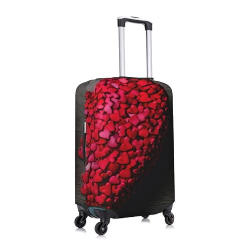 Falling Red Hearts Tsa Approved Luggage Cover For 18-32 Inch Suitcases Scratch-Resistant Stretch Luggage Cover3