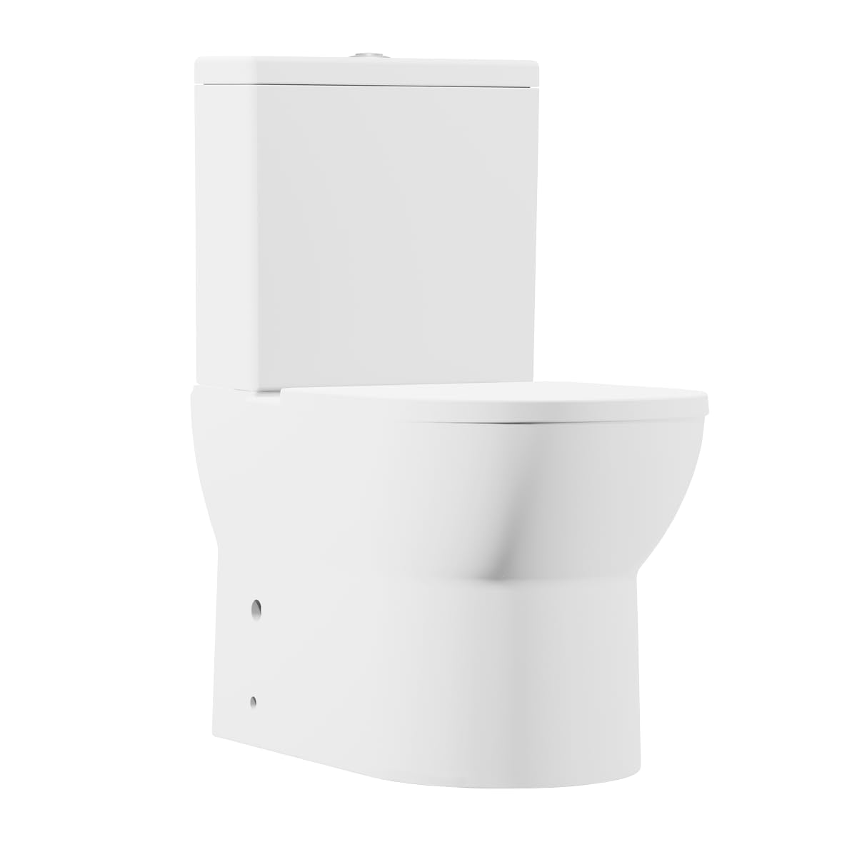 Baridi White Close-Coupled Toilet With Closed Back, Soft Close Seat, Dual Flush Cistern And Rimless Flush, Gloss – Dh333