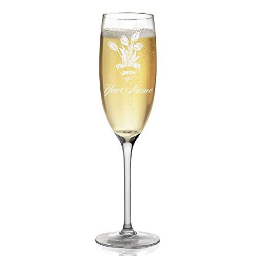 SkunkWerkz Champagne Glass, Tulips, Personalized Engraving Included