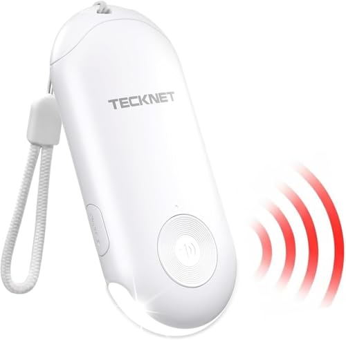 TECKNET Persönlicher Sirenen für Frauen Wiederaufladbar Taschenalarm mit 135 dB 2 Alarmmodi & 3 Beleuchtungsmodi Selbstverteidigung Schlüsselanhänger Alarm für Frauen Kinder ältere Menschen-Weiß