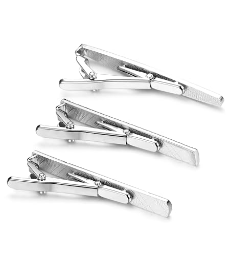 Jstyle 3 PCS Tie Clips for Men 316L Stainless Steel- Tie Bar Set, Regular Ties, Luxury Box Gift Ideas -Personalized Gifts for Men, Accessories for Business Wedding, Casual & Formal Attire4