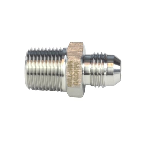 Image of HFS(R) 3 /8 inch NPT Male to 3 /8 inch JIC Male Adapter Flared Tube Fitting Pipe Connector Stainless Steel 304