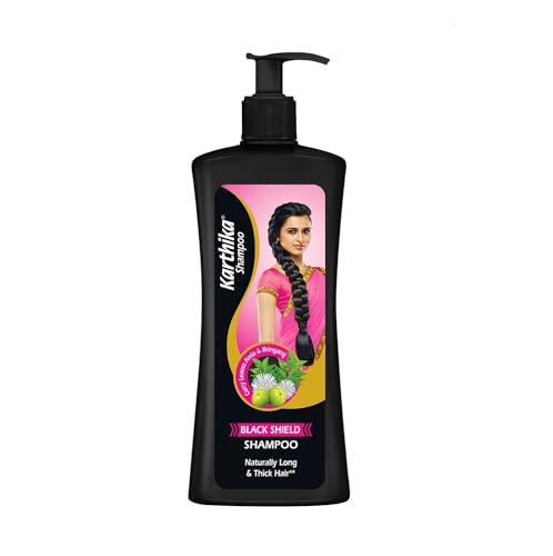 Image of Karthika Black Shield Shampoo for Hair Fall Control & Hair Growth | With Amla, Curry Leaves & Bhringraj | For Long, Strong Hair | 650 ml