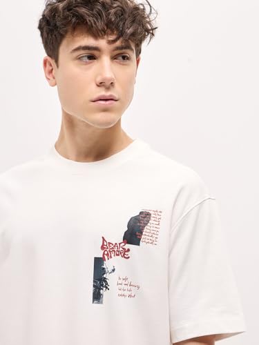 Image of The Bear House Men's Cotton Round Neck Oversize T-Shirt
