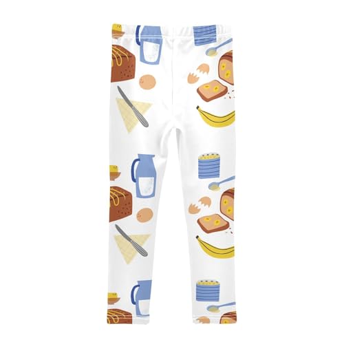 ZZKKO Girls Leggings Banana Bread Recipe Toddler Girls Clothes Leggings for Girls Toddler Girls Leggings 3-4T2