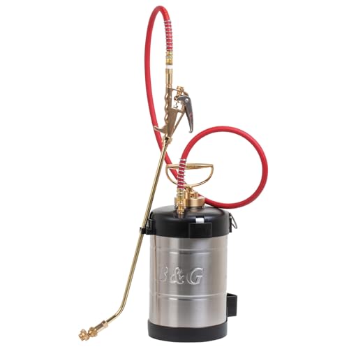 B&G - Primeline 1 Gallon Stainless Sprayer (N124-CC-18) - Extenda-Ban Valve - 18 Brass Extension - 4-Way Crack & Crevice Tip - Durable Precise Field Repairable
