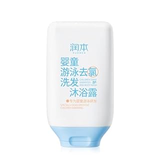 RUNBEN Kids Swim Shampoo and Body Wash 2 in 1, Deeply Removes Chlorine and Saltwater for Swimmers, Tear Free and Gentle After Pool Care for Toddlers, 3.35 Fl Oz