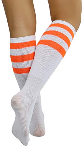 Image of ToBeInStyle Women's Premium Below Knee Athletic Socks w /Contrasting Wide Stripes