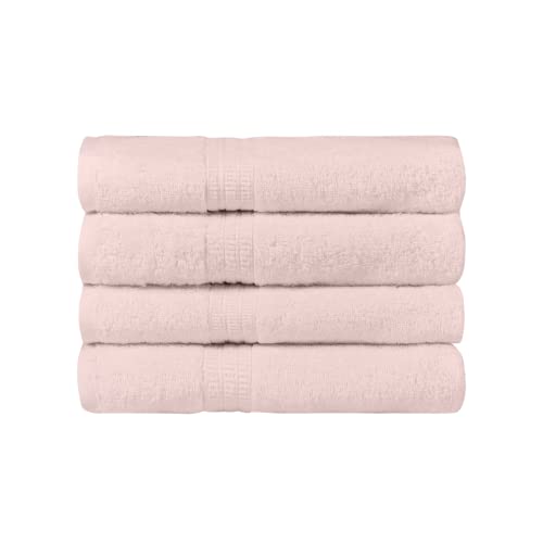 HOMELOVER Juego de 4 Toallas de algodón orgánico,, Suave y Absorbente, Certificado Oeko-Tex en Verde y Gots (4 Toallas, Rosa marisco Cover