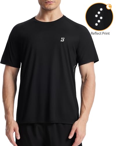 Roadbox Men's UPF 50+ Swim Rash Guard, Short Sleeve UV Sun Protection Workout Athletic Shirts Quick Dry Gym Running Tee Tops2