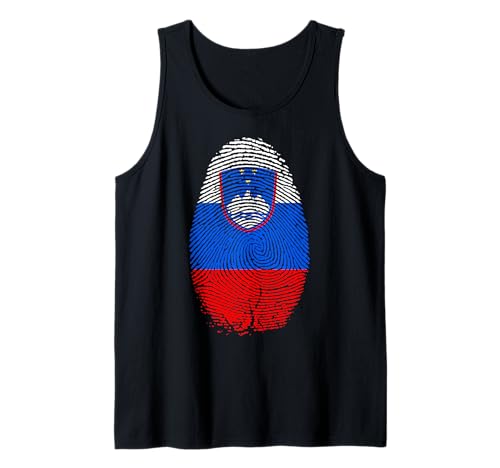 Slovenia Flag Fingerprint Slovenian Gift for Slovenians Camiseta sin Mangas
