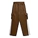 Boys Straight Leg Cargo Sweatpants Loose Elastic Waist Color Block Athletic Track Pants with Pockets for 3-14 Years