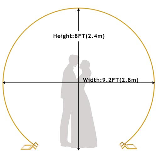 Image of Round Backdrop Stand 9.2ft, Round Balloon Arch Stand, Gold Circle Arch | Metal Circle Backdrop Frame for Wedding, Birthday Party, Anniversary, Bridal Ceremony, Graduation Decoration