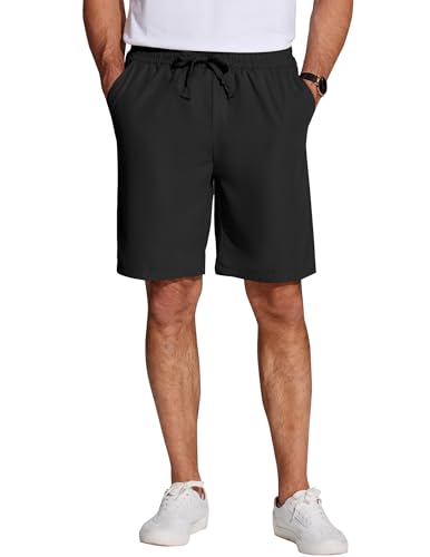 COOFANDY Men's Casual Drawstring Shorts Lightweight Elastic Waist Walking Shorts with Pockets