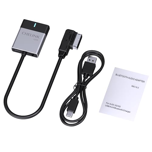 CHELINK Bluetooth Audio Adapter for Audi AMI MMI Music Interface Car Kit Cable Fits for MMI 3G System