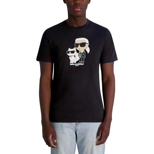 KARL LAGERFELD Men's Short Sleeve Crewneck Graphic Design T-Shirt