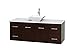 Wyndham Collection Centra 60" Single Bathroom Vanity in Espresso, White Man-Made Stone Countertop, Pyra White Porcelain Sink & No Mirror
