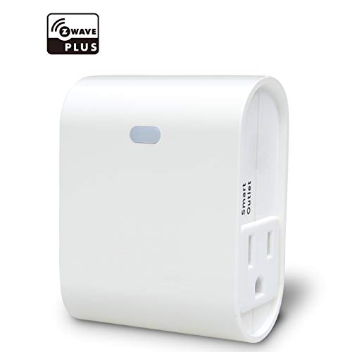 Z-Wave Plus Smart On/Off Light and Appliance Plug, Dual Outlet Plug-in, 1 Alway-On+ 1 Smart, Built-in Zwave Repeater, Zwave Hub Required, Works with SmartThings, Wink- ZW36