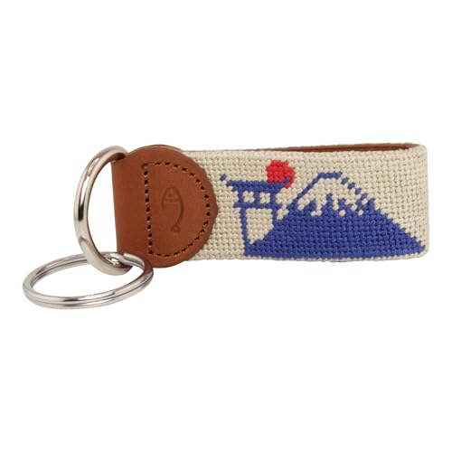 Image of Leather Hand-Stitched Needlepoint Key Fob or Key Chain