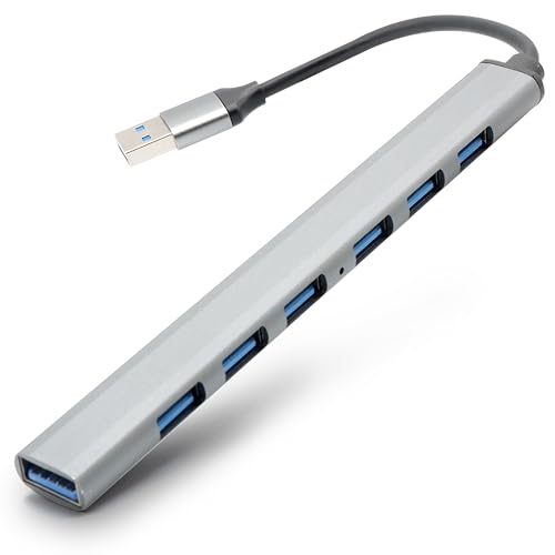 Hub USB 7 Porte 3.2 in Alluminio – Sdoppiatore Plug & Play Ultra Sottile per PC e Laptop