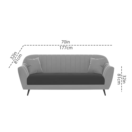 Image of Atticus 3+1+1 Seater Sofa Set for Living Room (Black Grey Colour) Premium Fabric Sofa