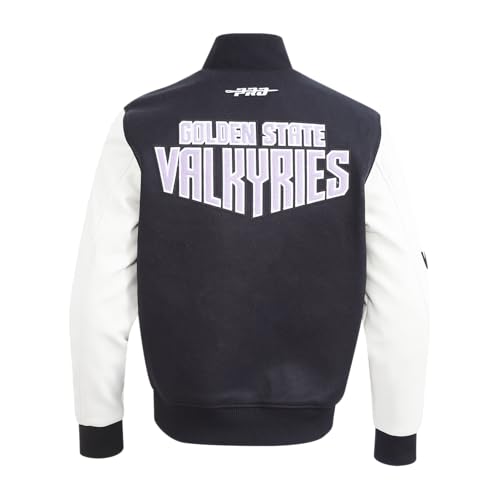 Pro Standard MENS WNBA GOLDEN STATE VALKYRIES CLASSIC CHENILLE VARSITY JACKET BLACK/WHITE M60030 L - Image 2