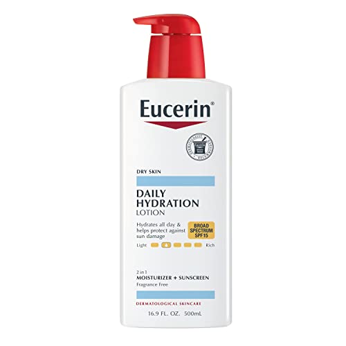 Eucerin Daily Hydration Lotion with SPF 15 - Broad Spectrum Body Lotion for Dry Skin - 16.9 fl. Oz....