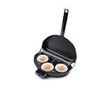 Fox Run Non-Stick Omelette Pan with Egg Poacher Set, 11.25 x 9.5 x 2.5 inches, Metallic